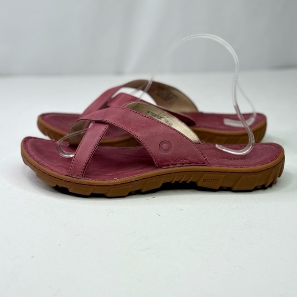 Bogs Todos Slides sandals Garnet wine red leather sandals 10 - Picture 4 of 10